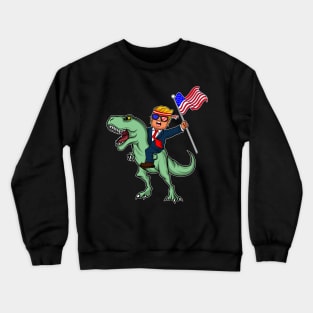 T-Rex Trump Dinosaur USA Gift Crewneck Sweatshirt